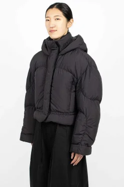 Acne Studios Hooded Puffer Jacket Black| Outerwear
