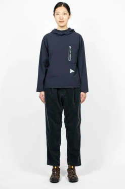 and wander Hybrid Pocket Hoodie Navy| Tops