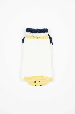 Kapital Ivy Rainbowy Happy Heel Socks White/Navy| Tights & Socks