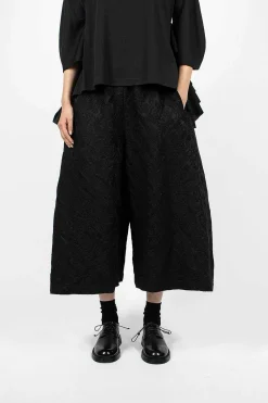 Comme Des Garçons Comme Des Garçons Jacquard Floral Trouser Black| Trousers