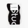 Acne Studios Jacquard Logo Knee High Socks Black| Tights & Socks
