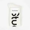 Acne Studios Jacquard Logo Knee High Socks White| Tights & Socks