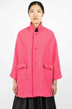 Daniela Gregis Jeroni Poppy Cashmere Coat Fuchsia| Outerwear