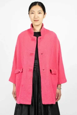 Daniela Gregis Jeroni Poppy Cashmere Coat Fuchsia| Outerwear