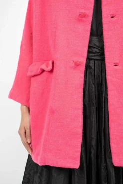 Daniela Gregis Jeroni Poppy Cashmere Coat Fuchsia| Outerwear