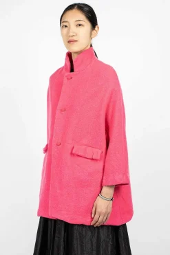 Daniela Gregis Jeroni Poppy Cashmere Coat Fuchsia| Outerwear