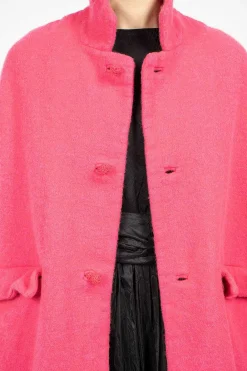 Daniela Gregis Jeroni Poppy Cashmere Coat Fuchsia| Outerwear