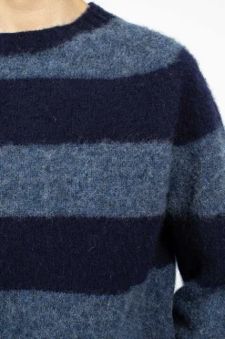 YMC Jets Sweater Navy/Blue| Knitwear
