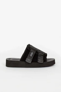 Suicoke Kaw-Vs Suede Sandal Black| Shoes