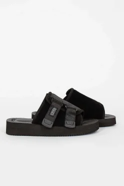 Suicoke Kaw-Vs Suede Sandal Black| Shoes