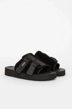 Suicoke Kaw-Vs Suede Sandal Black| Shoes