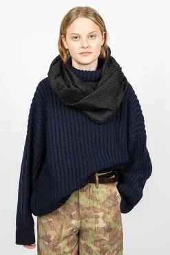 VISVIM Khata Silk/Cashmere Cowl Black| Scarves & Gloves