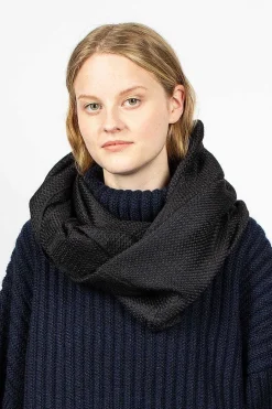 VISVIM Khata Silk/Cashmere Cowl Black| Scarves & Gloves