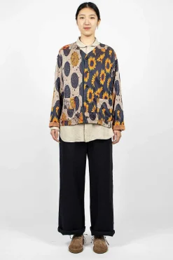 Engineered Garments FWK Knit Cardigan Red/Navy Sunflower| Tops