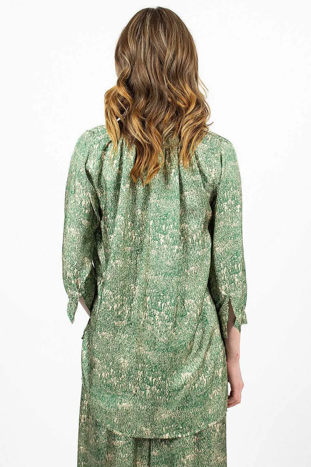 Daniela Gregis Kora Washed Silk Shirt Pine Drawing| Shirts