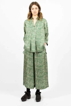 Daniela Gregis Kora Washed Silk Shirt Pine Drawing| Shirts