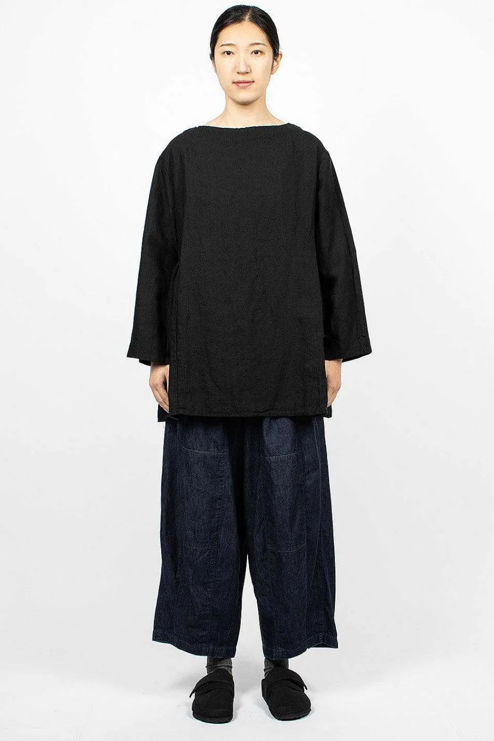 Ichi Antiquités Kortrijk Linen Pullover Black| Tops