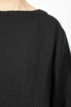Ichi Antiquités Kortrijk Linen Pullover Black| Tops