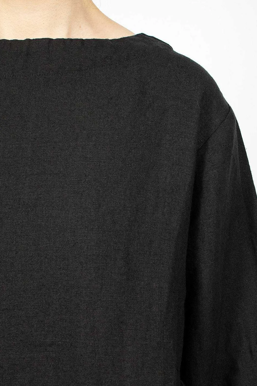 Ichi Antiquités Kortrijk Linen Pullover Black| Tops