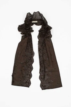 Vlas Blomme Lace Collar Chocolate Brown| Scarves & Gloves