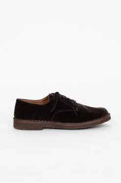 Daniela Gregis Lace-Up Velvet Shoe Green| Shoes