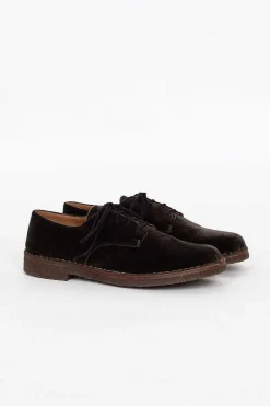 Daniela Gregis Lace-Up Velvet Shoe Green| Shoes
