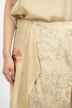 Dries Van Noten Layered Silk Skirt Ecru| Skirts