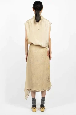 Dries Van Noten Layered Silk Skirt Ecru| Skirts
