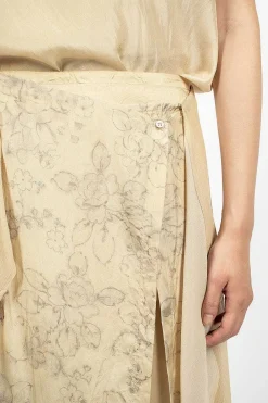 Dries Van Noten Layered Silk Skirt Ecru| Skirts