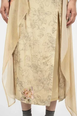 Dries Van Noten Layered Silk Skirt Ecru| Skirts
