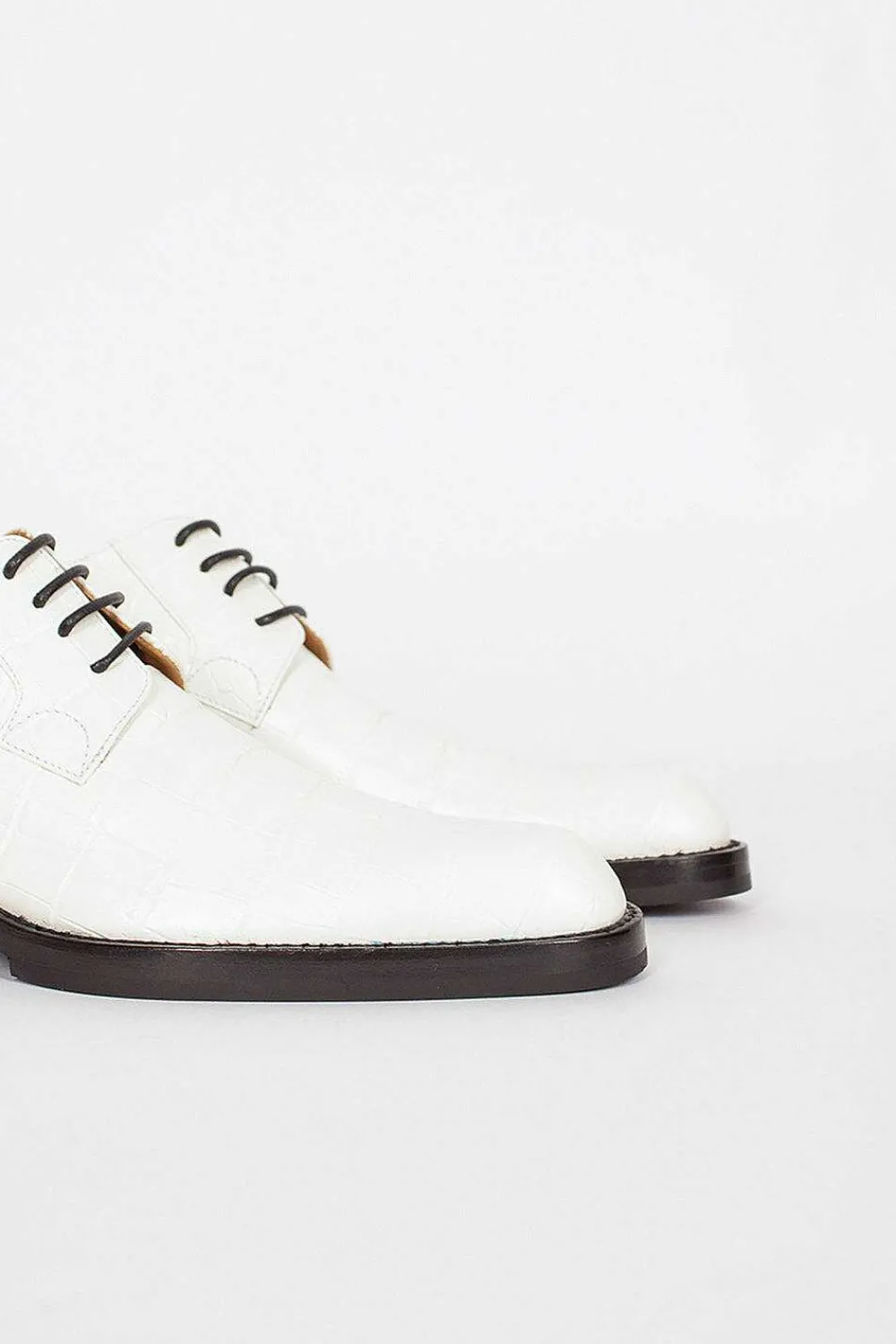 Dries Van Noten Leather Derby Shoes White| Shoes