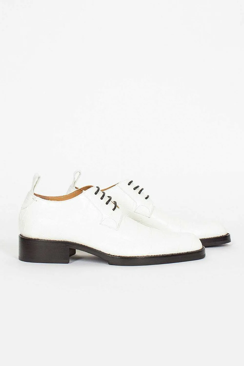 Dries Van Noten Leather Derby Shoes White| Shoes