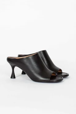 Acne Studios Leather Heeled Mules Black| Shoes
