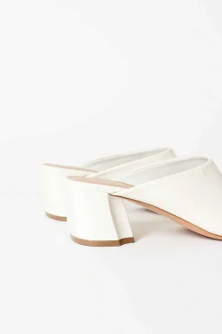 Dries Van Noten Leather Mules White| Shoes