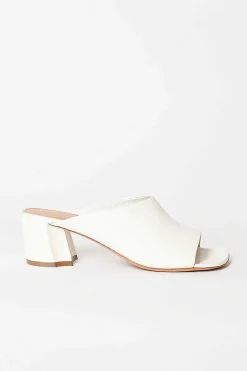 Dries Van Noten Leather Mules White| Shoes