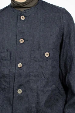 Vlas Blomme Linen Blouson Navy| Outerwear