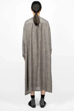 Ichi Antiquités Linen Dobby Shirt Dress Black Diamond| Dresses