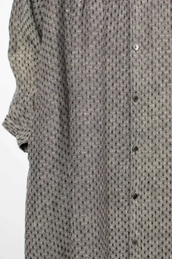 Ichi Antiquités Linen Dobby Shirt Dress Black Diamond| Dresses