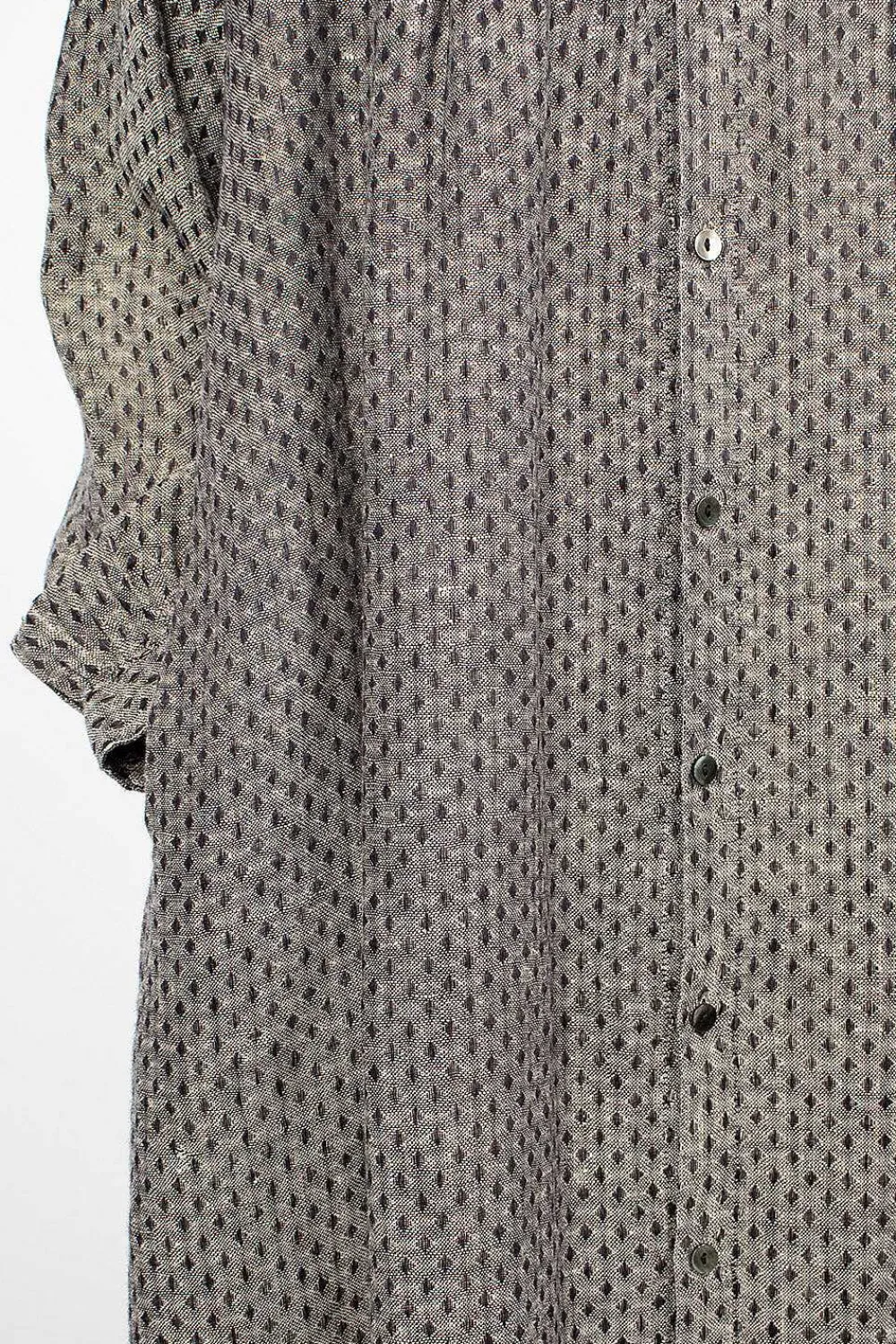 Ichi Antiquités Linen Dobby Shirt Dress Black Diamond| Dresses