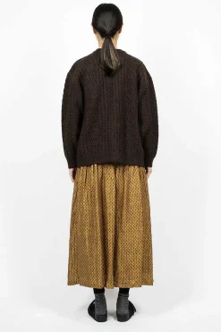 Ichi Antiquités Linen Dobby Skirt Camel| Skirts