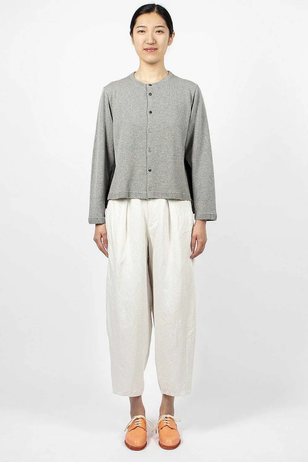 Vlas Blomme Linen Panel Cardigan Grey| Outerwear