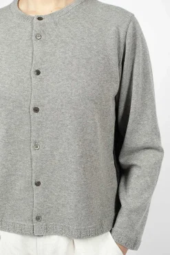 Vlas Blomme Linen Panel Cardigan Grey| Outerwear