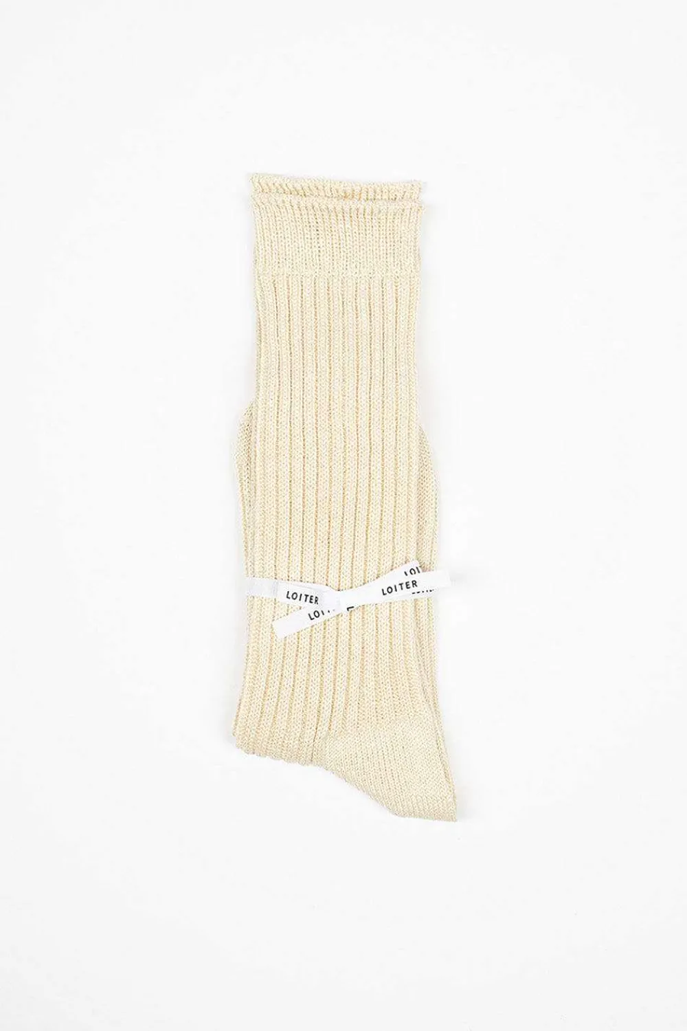 Ichi Antiquités Linen Rib Socks Beige| Tights & Socks