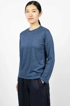 Vlas Blomme Linen T-Shirt Blue| Tops