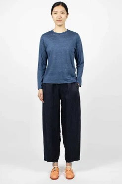 Vlas Blomme Linen T-Shirt Blue| Tops