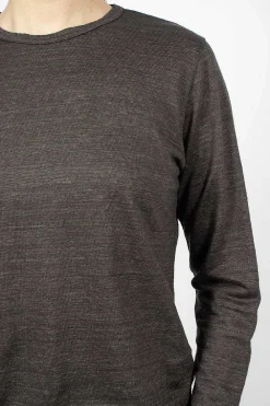 Vlas Blomme Linen T-Shirt Charcoal| Tops