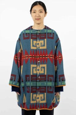 VISVIM Liner Coat Printed Blue| Outerwear