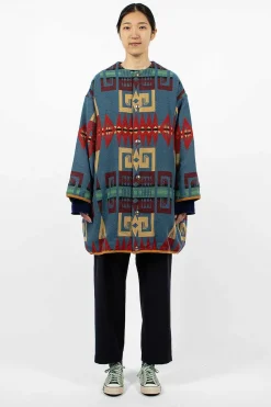 VISVIM Liner Coat Printed Blue| Outerwear