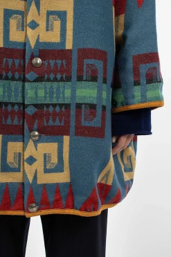VISVIM Liner Coat Printed Blue| Outerwear