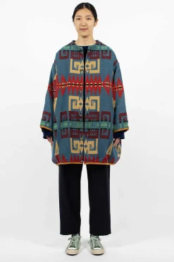 VISVIM Liner Coat Printed Blue| Outerwear